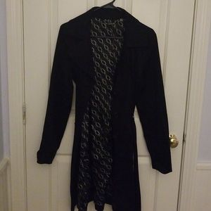 Apt.9  Black Long Jacket with buttons and belt